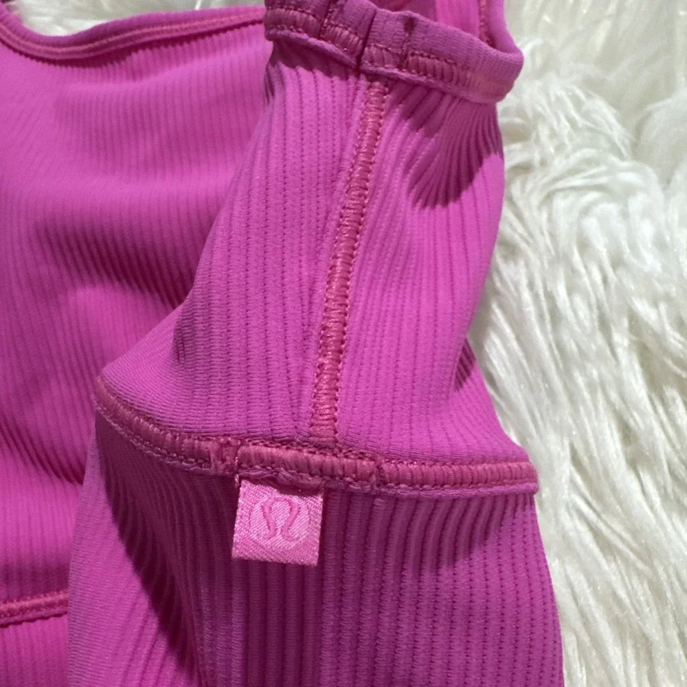 $58 Lululemon Power Pivot Ribbed Tank Top in Sonic Pink Size 4